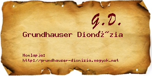 Grundhauser Dionízia névjegykártya
